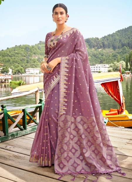 Dark Pink Colour Rajyog Kashmir Exclusive Fancy Heavy Soft Cotton silk Festive Wear Latest Designer Saree Collection 1006